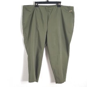 Jones New York Olive Green Ankle Pants, Pull-on, Size 18W